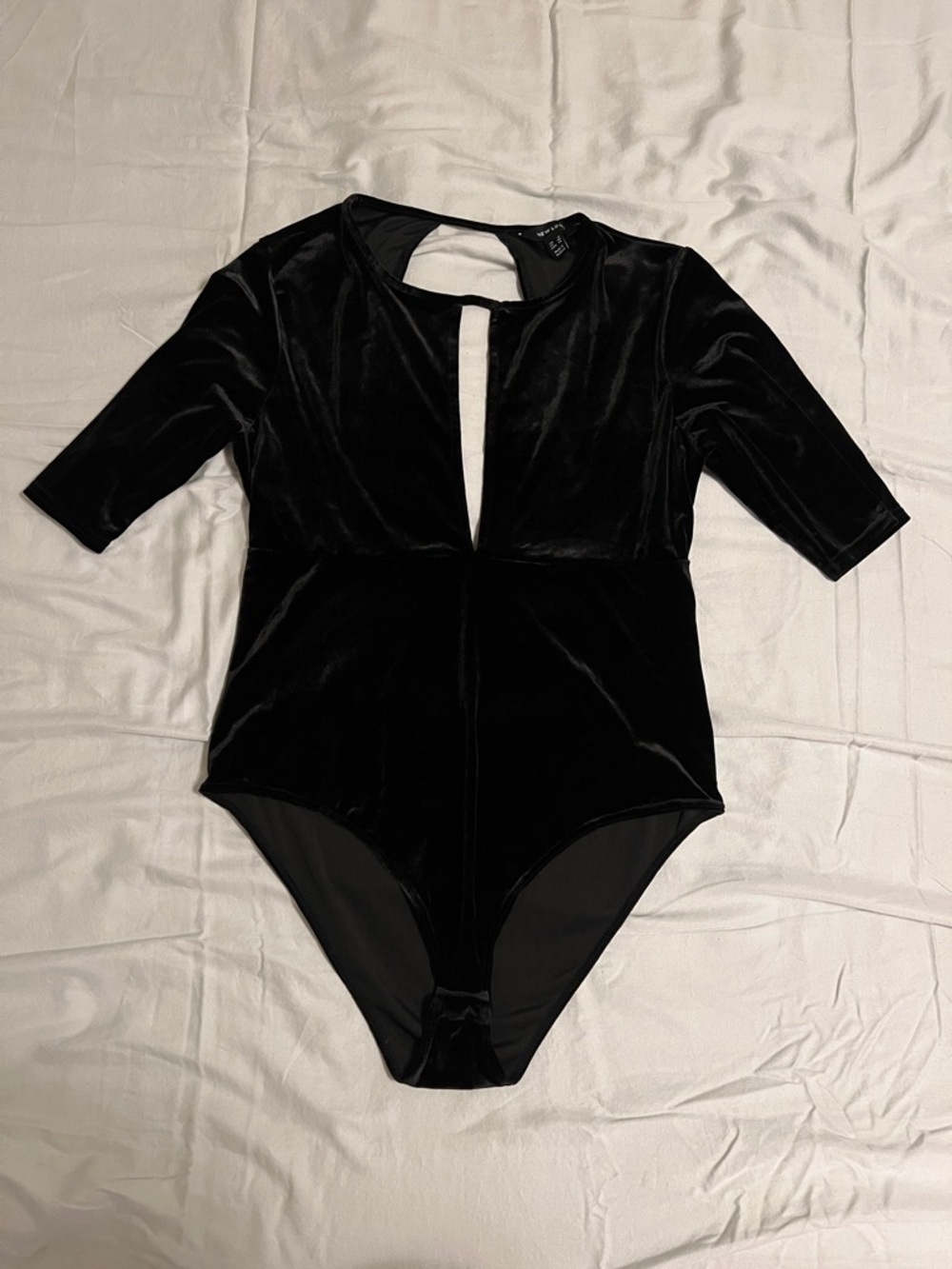 New Look Black Velvet Bodysuit